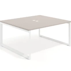 Mesa para reuniones rectangular fondo 142 cm, estructura blanca