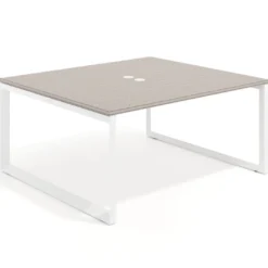 Mesa para reuniones rectangular fondo 142 cm, estructura blanca