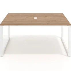 Mesa para reuniones rectangular fondo 142 cm, estructura blanca