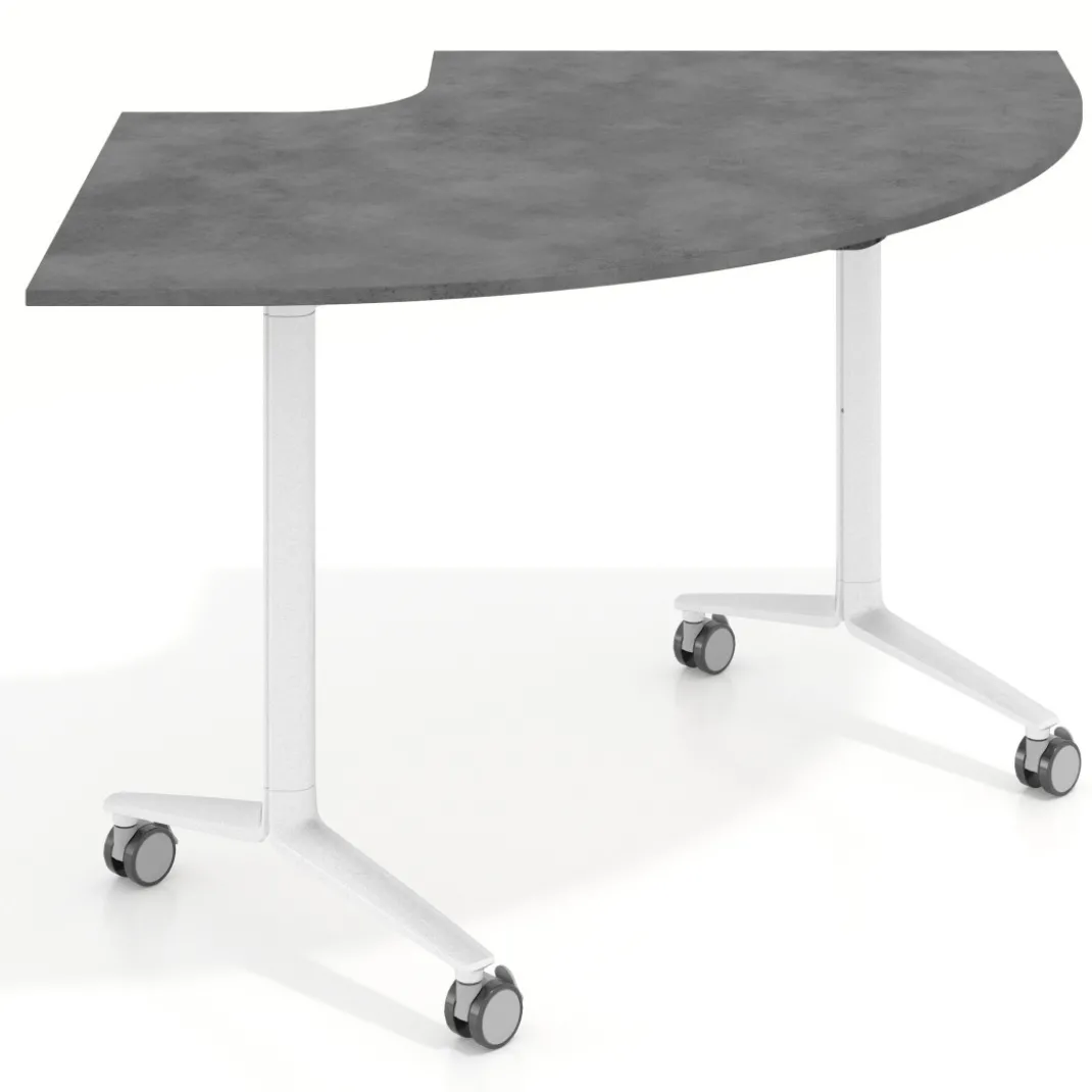 Mesa plegable pivot corner, estructura blanco, canto 16cm