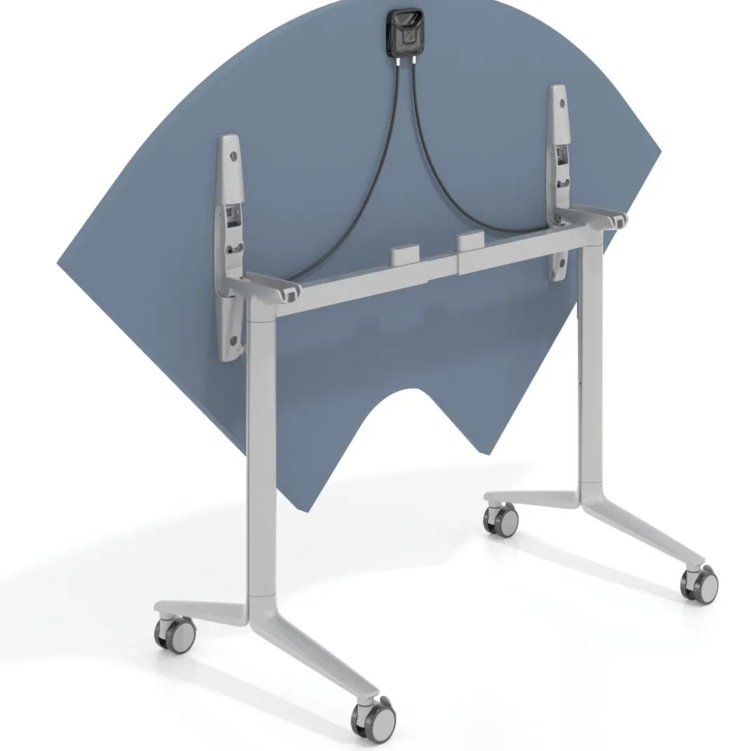 Mesa plegable pivot corner, estructura aluminio, canto 30cm