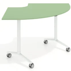 Mesa plegable pivot corner, estructura blanco, canto 16cm