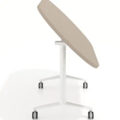 Mesa plegable pivot ovalada estructura blanco, canto 30cm