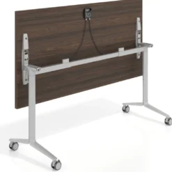 Mesa plegable pivot rectangular, estructura aluminio, canto 30cm