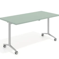 Mesa plegable pivot rectangular, estructura aluminio, canto 30cm