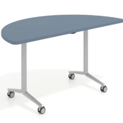 Mesa plegable pivot semicírculo estructura aluminio, canto 30cm