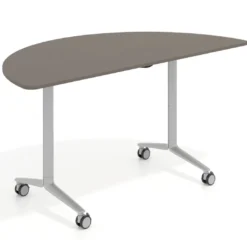 Mesa plegable pivot semicírculo estructura aluminio, canto 16cm