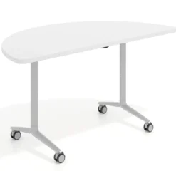 Mesa plegable pivot semicírculo estructura aluminio, canto 30cm