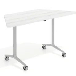 Mesa plegable pivot trapezoidal, estructura aluminio, canto 30cm