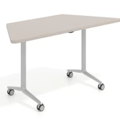 Mesa plegable pivot trapezoidal, estructura aluminio, canto 30cm