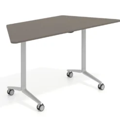 Mesa plegable pivot trapezoidal, estructura aluminio, canto 16cm