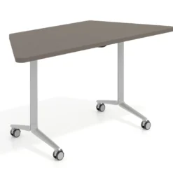 Mesa plegable pivot trapezoidal, estructura aluminio, canto 30cm