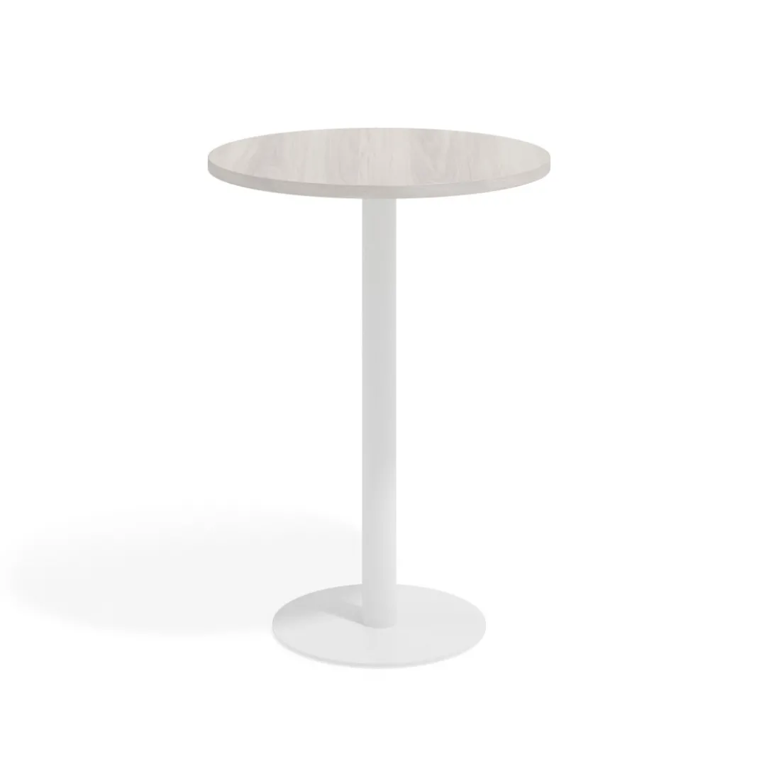 Mesa alta oficina Redonda Atrium, estructura blanca