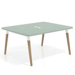 Mesa coworking de reuniones Arki fondo 126 cm, sobre curvo
