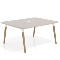 Mesa coworking de reuniones Arki fondo 126 cm, sobre curvo