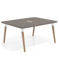 Mesa coworking de reuniones Arki fondo 126 cm, sobre curvo