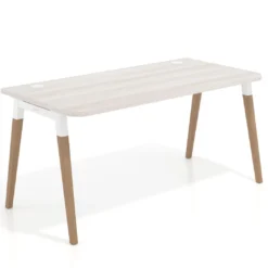 Mesa de despacho Arki con bordes redondeados, ergonómica, fondo 80cm