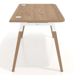 Mesa de despacho Arki con bordes redondeados, ergonómica, fondo 80cm