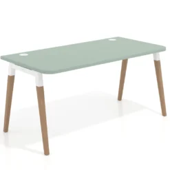 Mesa de despacho Arki con bordes redondeados, ergonómica, fondo 80cm