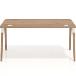 Mesa de despacho Arki con bordes redondeados, ergonómica, fondo 80cm