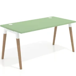 Mesa de despacho Arki, patas de madera maciza, fondo 80cm