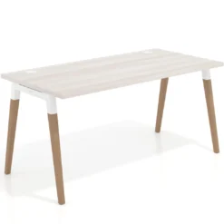 Mesa de despacho Arki, patas de madera maciza, fondo 80cm