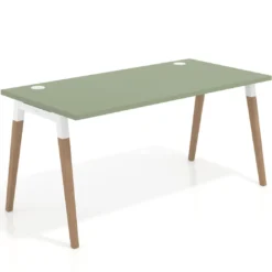Mesa de despacho Arki, patas de madera maciza, fondo 80cm