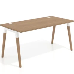 Mesa de despacho Arki, patas de madera maciza, fondo 80cm