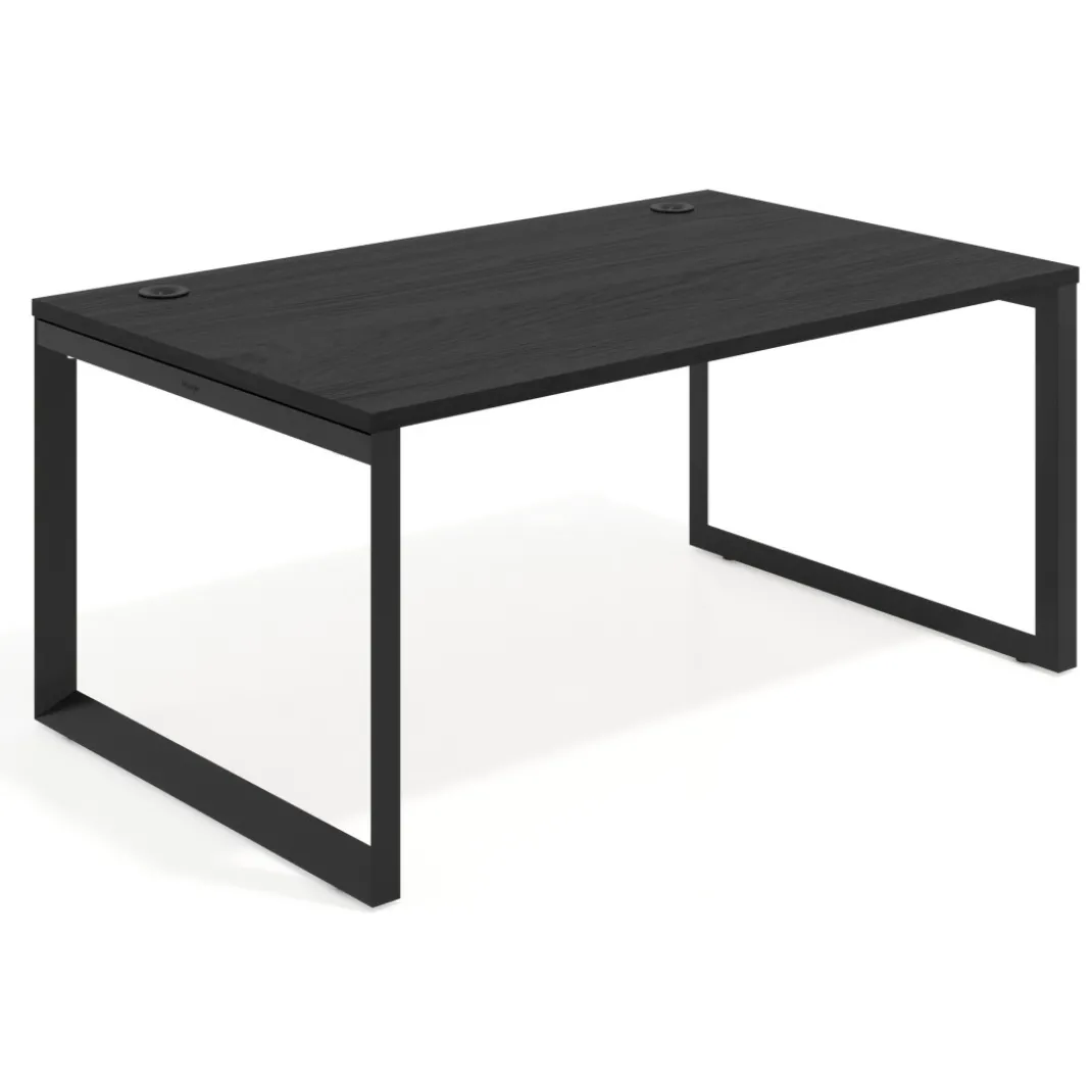 Mesa de despacho ejecutiva Delta fondo 100cm, estructura negra