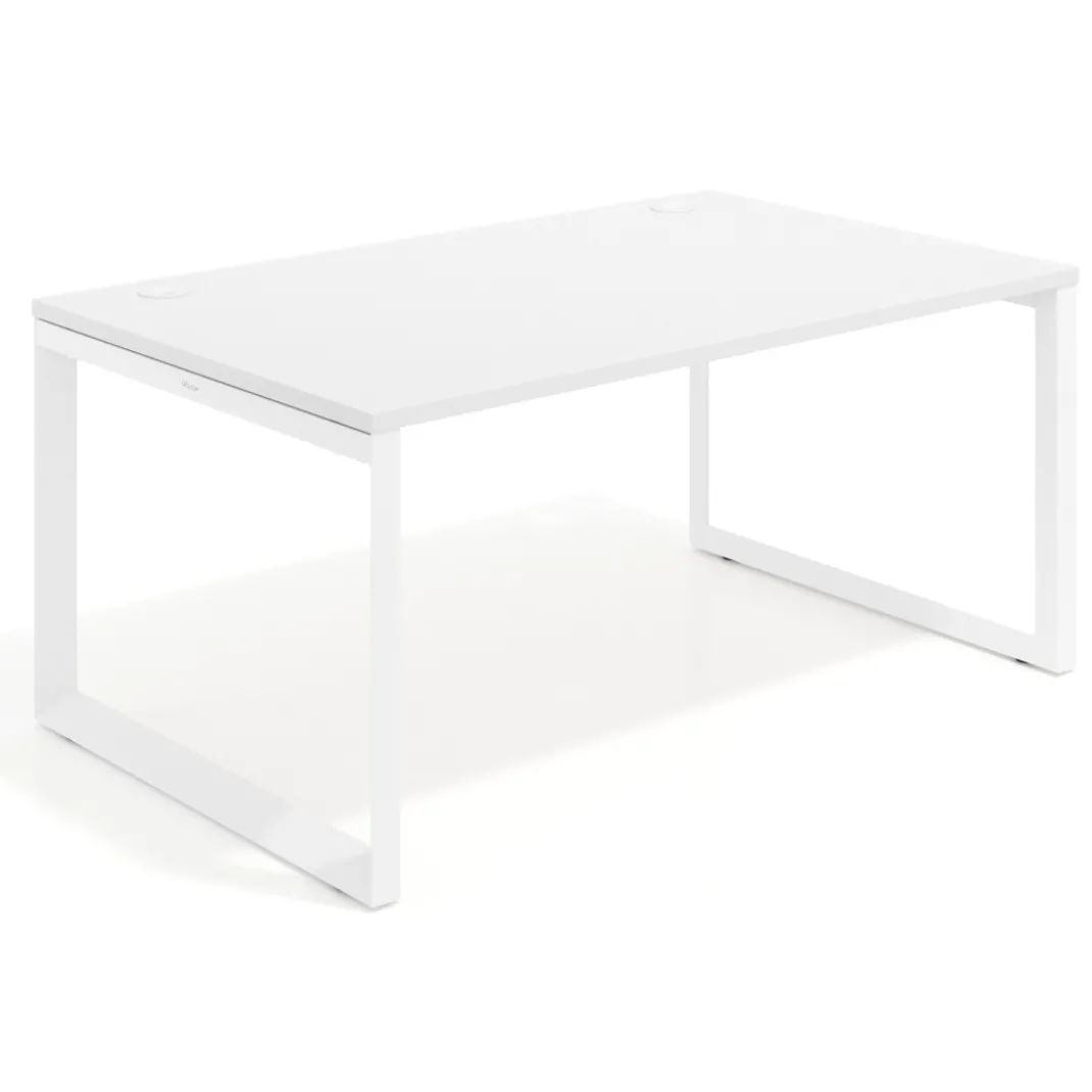 Mesa de despacho ejecutiva Delta fondo 100cm, estructura blanca