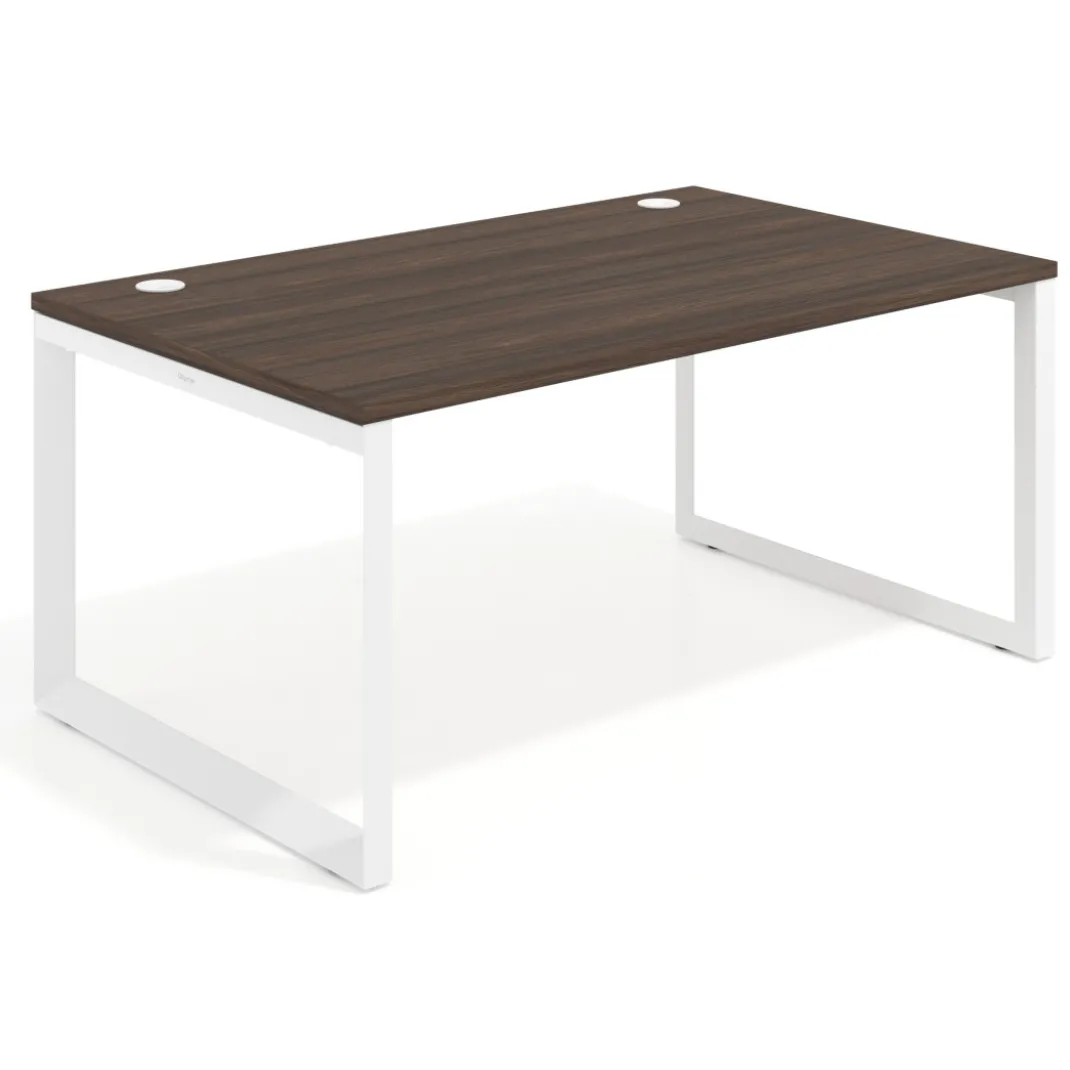 Mesa de despacho ejecutiva Delta fondo 100cm, estructura blanca