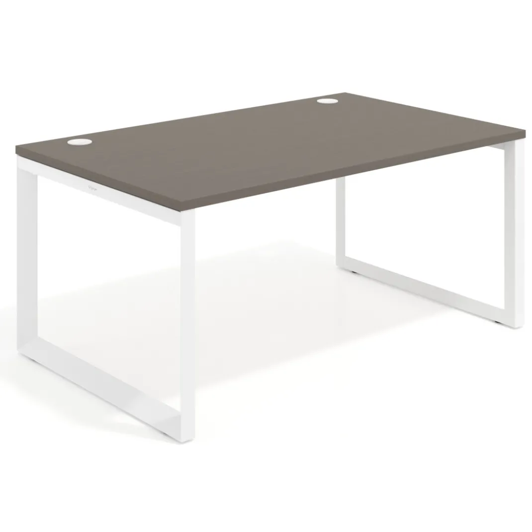 Mesa de despacho ejecutiva Delta fondo 100cm, estructura blanca