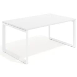 Mesa de despacho ejecutiva Delta fondo 100cm, estructura blanca