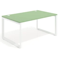 Mesa de despacho ejecutiva Delta fondo 100cm, estructura blanca