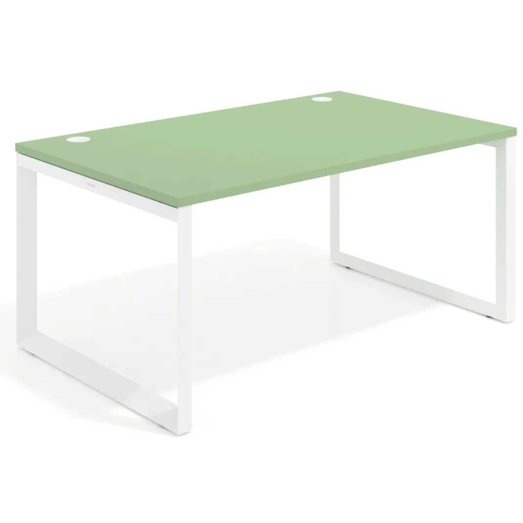 Mesa de despacho ejecutiva Delta fondo 100cm, estructura blanca
