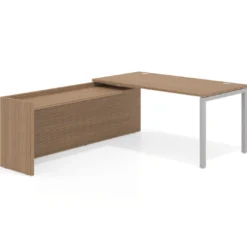 Mesa de despacho en L Kube fondo 80cm con ala WorkPlus estructura aluminio