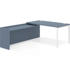 Mesa de despacho en L Kube fondo 80cm con ala WorkPlus estructura blanco