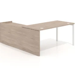 Mesa de despacho en L Kube fondo 80cm con ala+cajones WorkPlus estructura blanco
