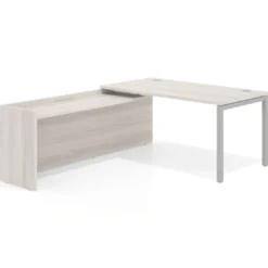 Mesa de despacho en L Kube fondo 80cm con ala WorkPlus estructura aluminio