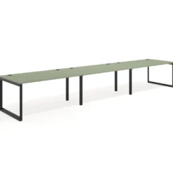 Mesa de despacho progresiva Delta triple, fondo 100cm, estructura negra