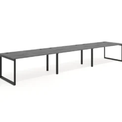 Mesa de despacho progresiva Delta triple, fondo 100cm, estructura negra