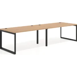 Mesa de despacho progresiva Delta doble, fondo 100cm, estructura negra