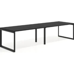 Mesa de despacho progresiva Delta doble, fondo 100cm, estructura negra
