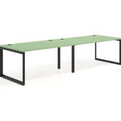 Mesa de despacho progresiva Delta doble, fondo 100cm, estructura negra