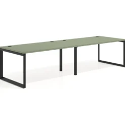 Mesa de despacho progresiva Delta doble, fondo 100cm, estructura negra