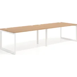 Mesa de despacho progresiva Delta doble, fondo 100cm, estructura blanca