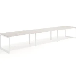 Mesa de despacho progresiva Delta triple, fondo 100cm, estructura blanca