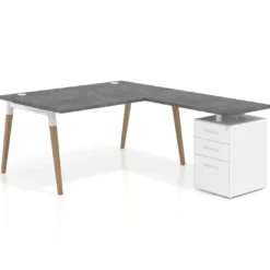 Mesa de dirección con cajones Arki fondo 100cm, frontales de metal