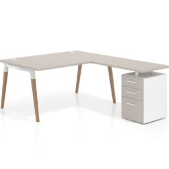 Mesa de dirección con cajones Arki fondo 100cm, frontales de melamina