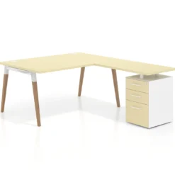 Mesa de dirección con cajones Arki fondo 100cm, frontales de melamina